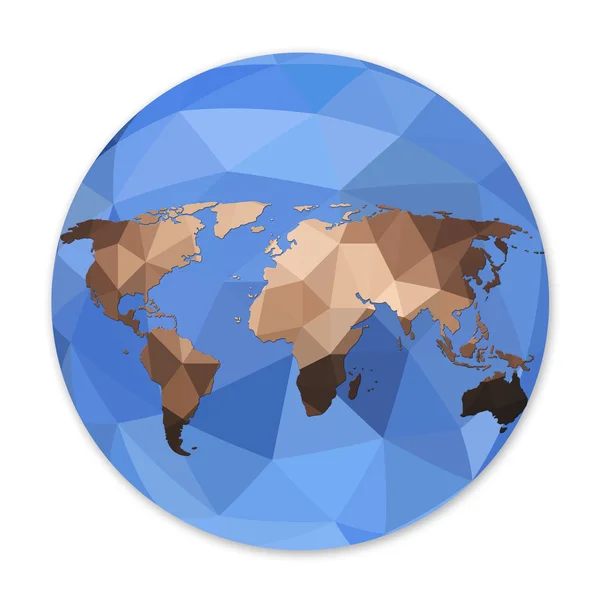 Globus mapa světa v polygonální stylu — Stock fotografie
