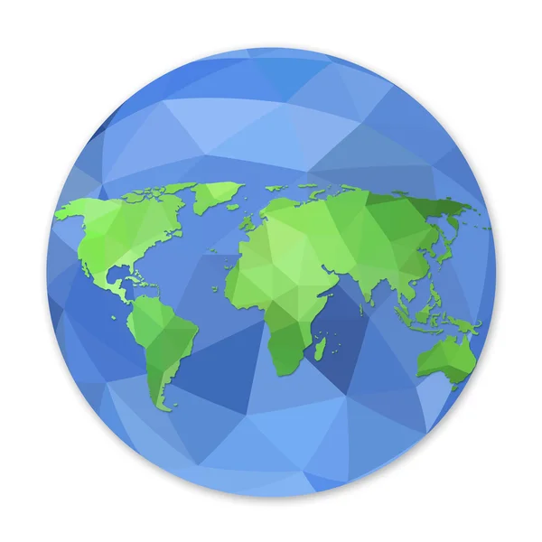 多角形のスタイルで世界の世界地図 — ストック写真