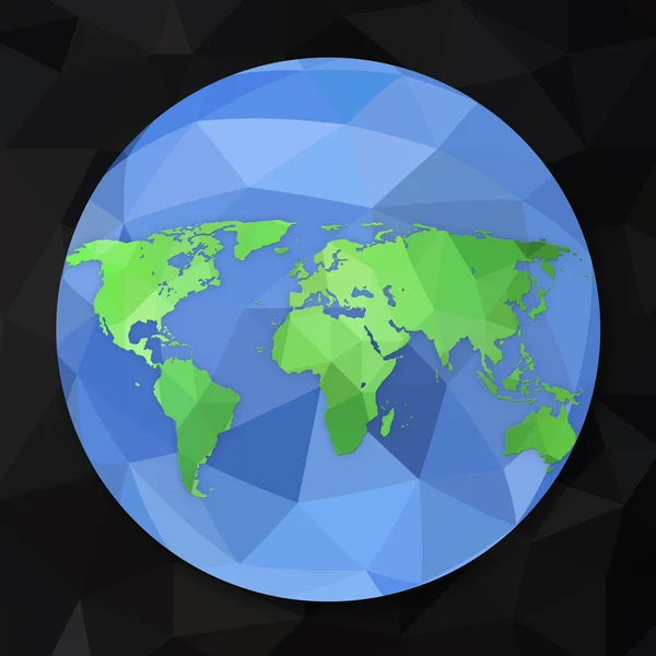 World globe map in polygonal style — Stock Photo, Image