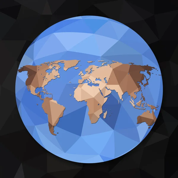多角形のスタイルで世界の世界地図 — ストック写真