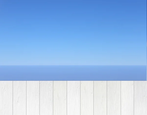 Camino de madera blanca con el cielo azul —  Fotos de Stock