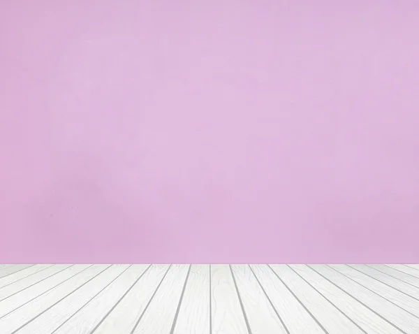 Kamer interieur met kleur muur en wit houten vloer — Stockfoto