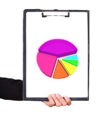 iş el bir Pano iş grafik ile tutarak
