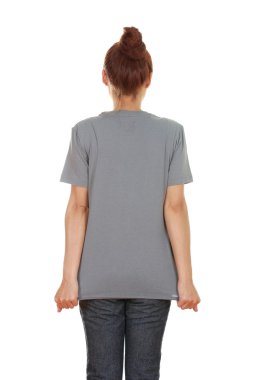 kadın, boş t-shirt (arka yüzüne)