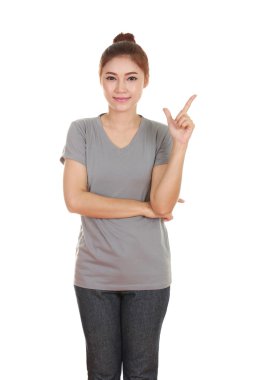 Kadın düşünmek fikir t-shirt ile