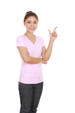 Kadın düşünmek fikir t-shirt ile