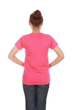 kadın, boş t-shirt (arka yüzüne)