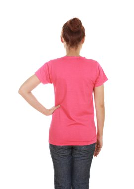 kadın, boş t-shirt (arka yüzüne)