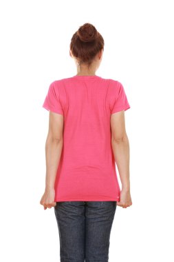kadın, boş t-shirt (arka yüzüne)