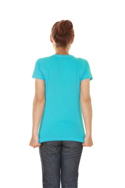 kadın, boş t-shirt (arka yüzüne)