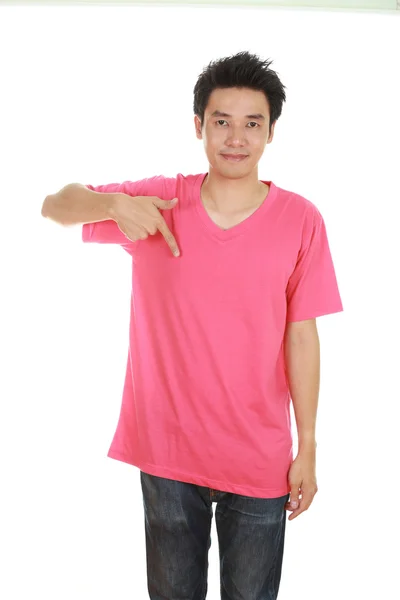 Man with blank t-shirt — Stock Photo, Image