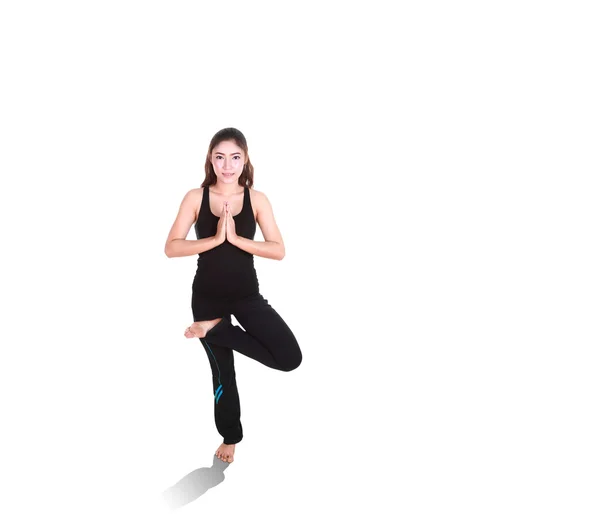 Young woman doing yoga exercise — Stock Photo, Image