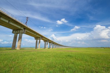 Çim alan çayır çapraz demiryolu Köprüsü
