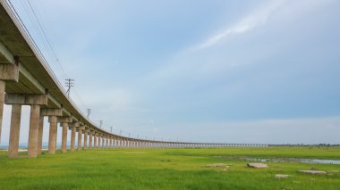 Çim alan çayır çapraz demiryolu Köprüsü