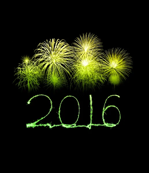 Gelukkig nieuw jaar 2016 met Sparkle vuurwerk — Stockfoto