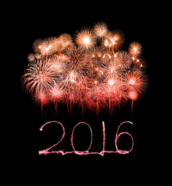 Ευτυχισμένο το νέο έτος 2016 γραμμένο με λάμψη πυροτέχνημα — Φωτογραφία Αρχείου