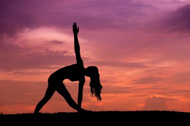 güzel yoga kadın silüeti