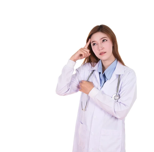 Female doctor thinking — Stock Photo, Image