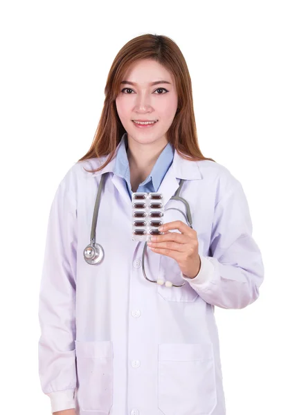 Female doctor with pills — Stock Photo, Image