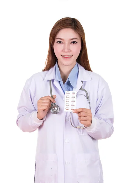 Female doctor with pills — Stock Photo, Image