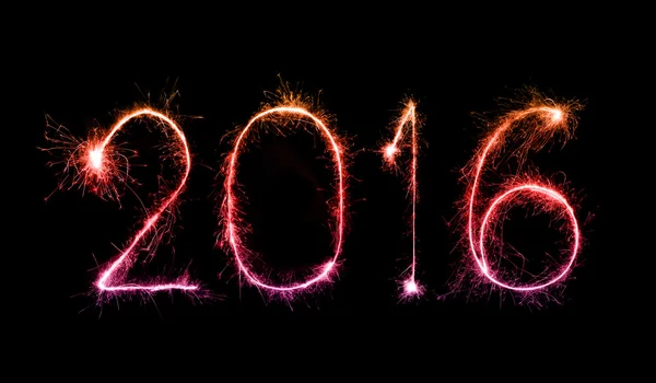 Hyvää uutta vuotta 2016 Sparkle ilotulitus — kuvapankkivalokuva