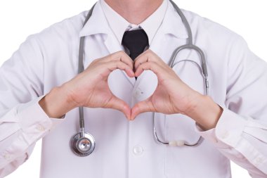 doctor doing a heart with his hands clipart