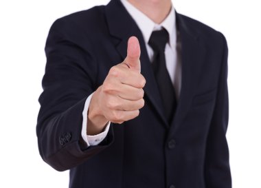 business man showing thumbs up gesture clipart