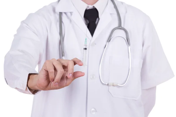 Doctor holding syringe — Stock Photo, Image