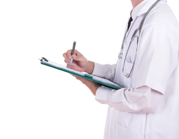 Doctor writting medical report — Stock Photo, Image