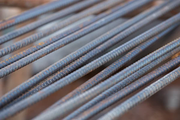 Barres ou barres en acier utilisées pour renforcer le béton — Photo