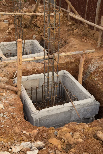 Hole of pole in construction site building — Stock Photo, Image