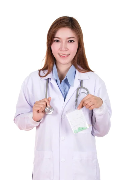 Female doctor with pills — Stock Photo, Image