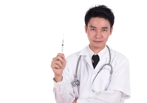 Doctor holding syringe — Stock Photo, Image