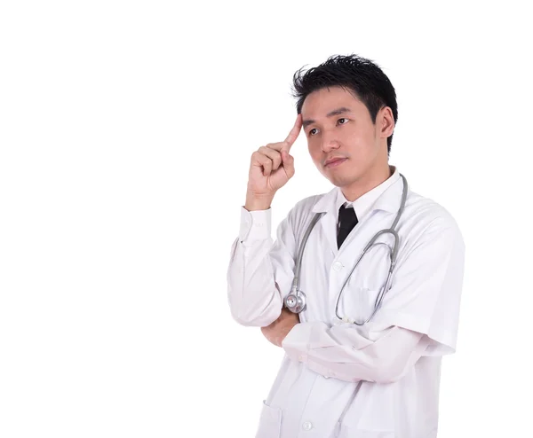 Doctor thinking isolated — Stock Photo, Image