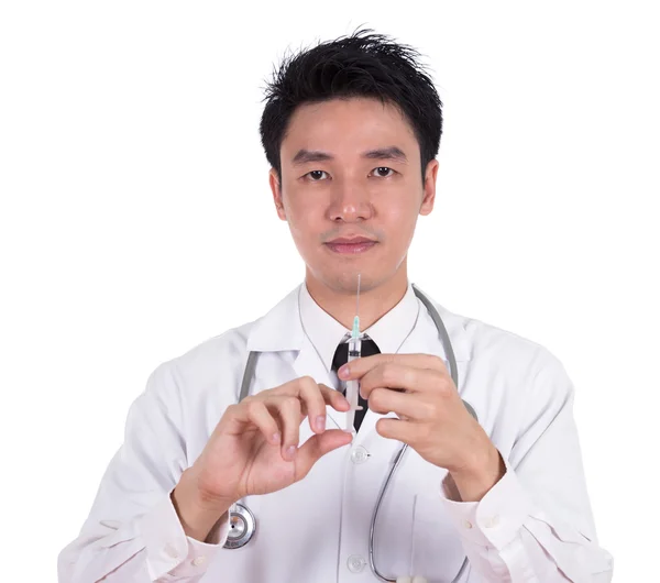 Doctor holding syringe — Stock Photo, Image