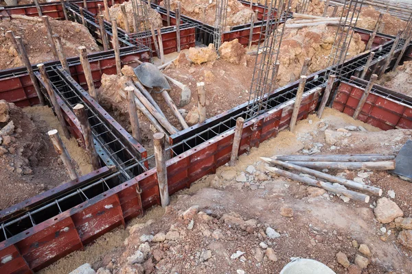 Moule à poutres en béton pour la construction de maisons — Photo