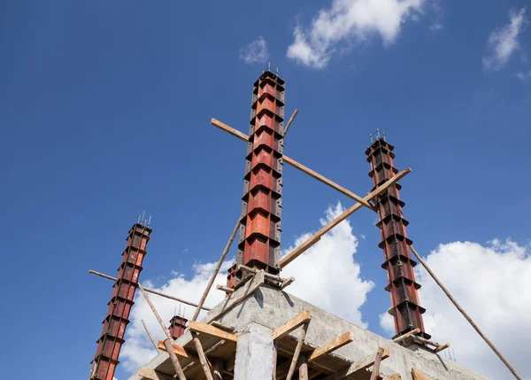 Concrete pillar mold for house construction — Stock Photo, Image