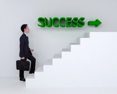 Başarı için merdivenlerde hızlandırılması iş adamı
