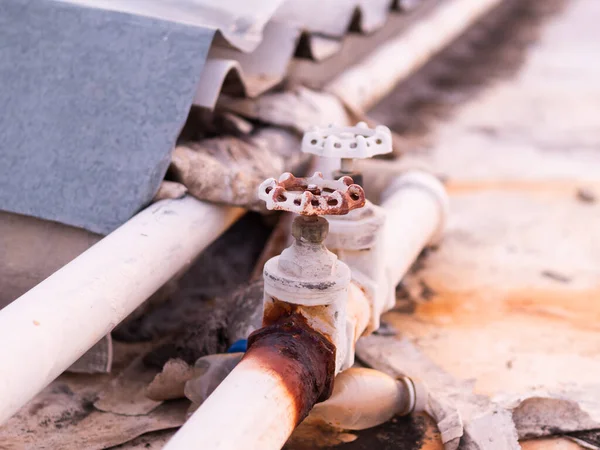 Damaged Valves Pipes Plumbing Pipes Lots Rusting Causing Frequent Water Stock Image