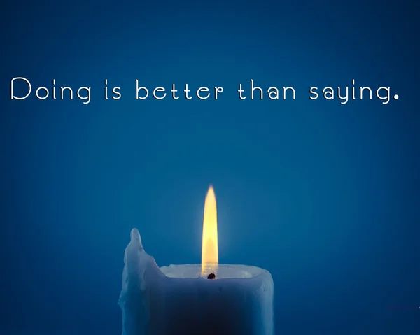 Inspirational quote on Candle light — Stock Photo, Image