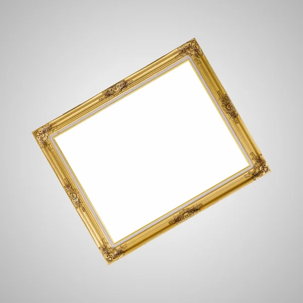 Zlata louise fotorámeček bílé pozadí, izolovaný objekt — Stock fotografie