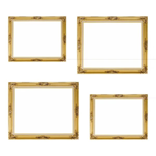 Золотая Луиза фото рамка на белом фоне, изолированный объект — стоковое фото