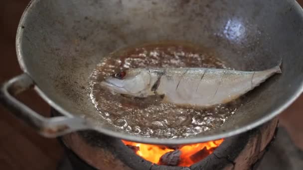 油炸的鱼 — 图库视频影像