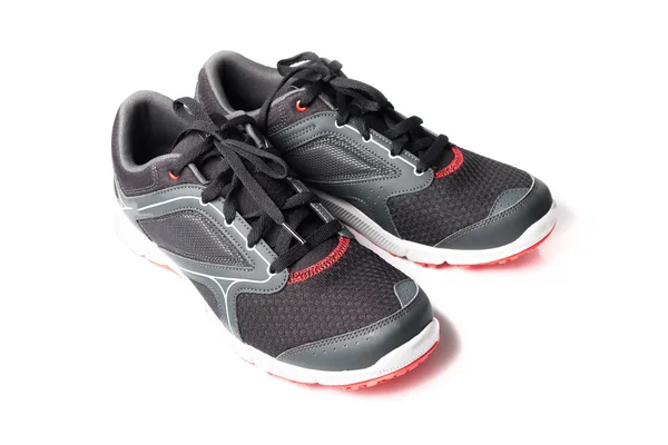 New unbranded running shoe color black and red, sneaker — Stock Photo, Image