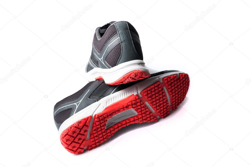 New unbranded running shoe color black and red, sneaker
