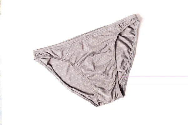 Male new underpants or underware bikini grey color isolated — Stok fotoğraf