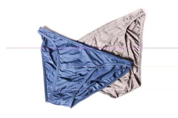 Male new underpants or underware bikini blue and grey color — Stock Photo, Image