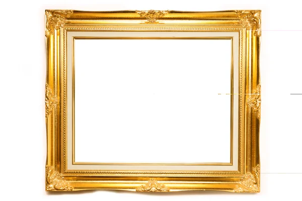 Gold luxury Louise photo frame over white background,isolated — Φωτογραφία Αρχείου