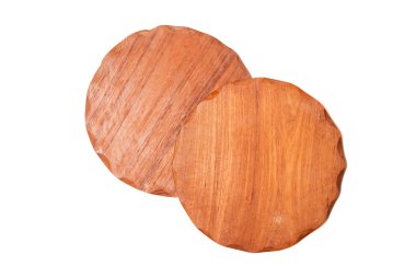 Beyaz arka plan üzerinde izole ahşap bardak altlıkları