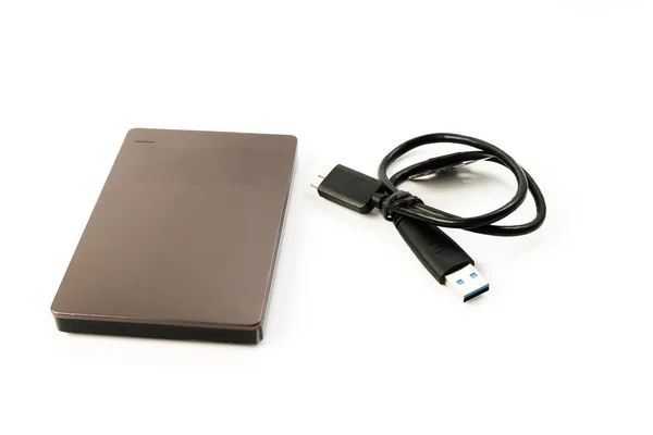 External Hard Disk USB 3.0 on isolated white background — Stock Fotó